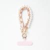 Women Short Wrist Pearl Chain Phone Lanyard Metal Buckle