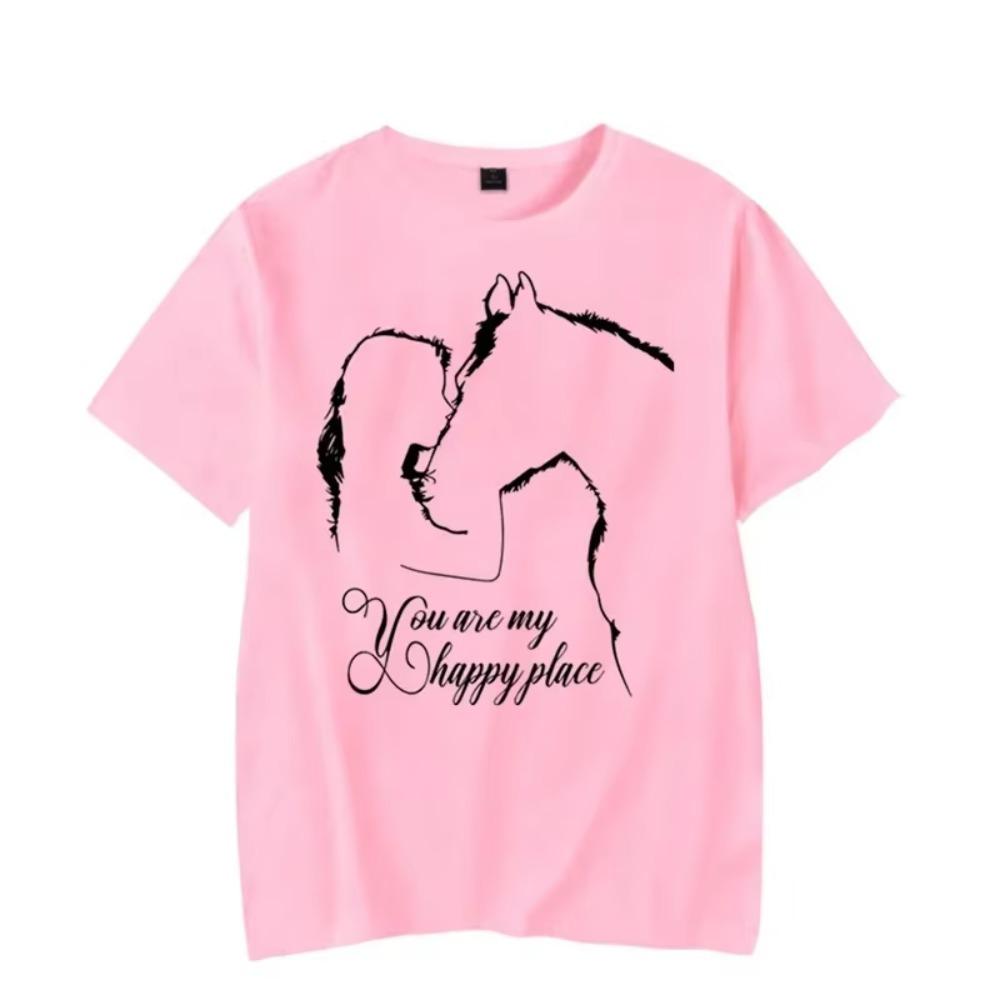 Men T-shirt You Are My Happy Place Kawaii T Shirt Men Women Tshirt Girls Horse Graphic Male Classic T Shirts Camisetas Masculino