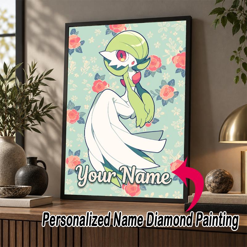 Personalized Gardevoir Diamond Art Custom Name 5D Diamond Painting Full Drill DIY Craft