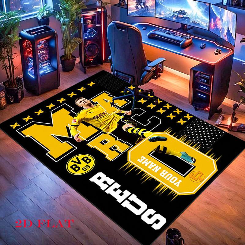 Custom Borussia Dortmund Carpet Rug for Living Room Bedroom Home Sofa Decoration,Kids play Nonslip Floor Mat