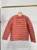 Light Down Jacket Women's Autumn and Winter White Duck Down Round Neck with Two V-neck Warm Jacket Down Liner