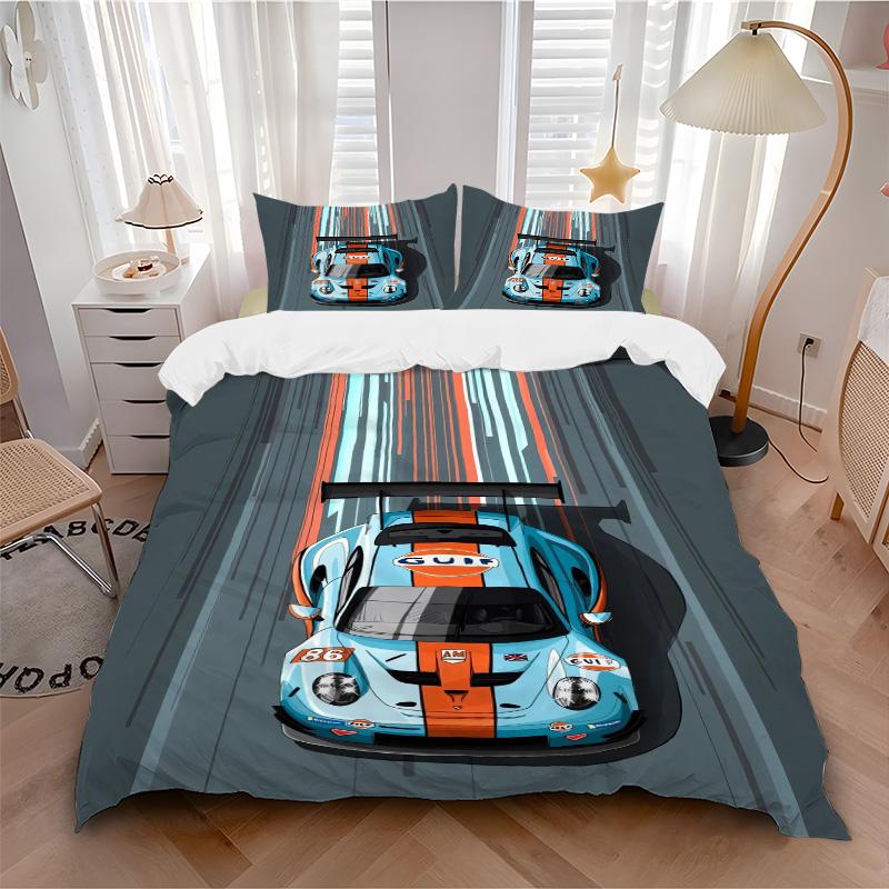 Car Bedding 3 Piece Set HD Print Duvet Cover Pillowcases for Teens Adult Bedroom Decoration Christmas Gift