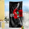 Dynamic Soccer Player Beach Towel Soft Durable Quick-Dry Comfortable Lightweight Suitable for Swimming, Gym, Camping, Yoga Vacation