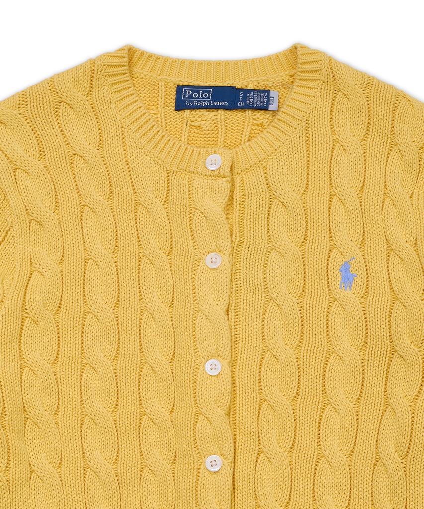 Polo Ralph Lauren Cable Knit Cotton Crew Neck Cardigan - Yellow