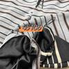 Women's Korean Style High Waist Fleece Lined Striped Sweatpants, Plus Size, Cuffed, Winter Casual.