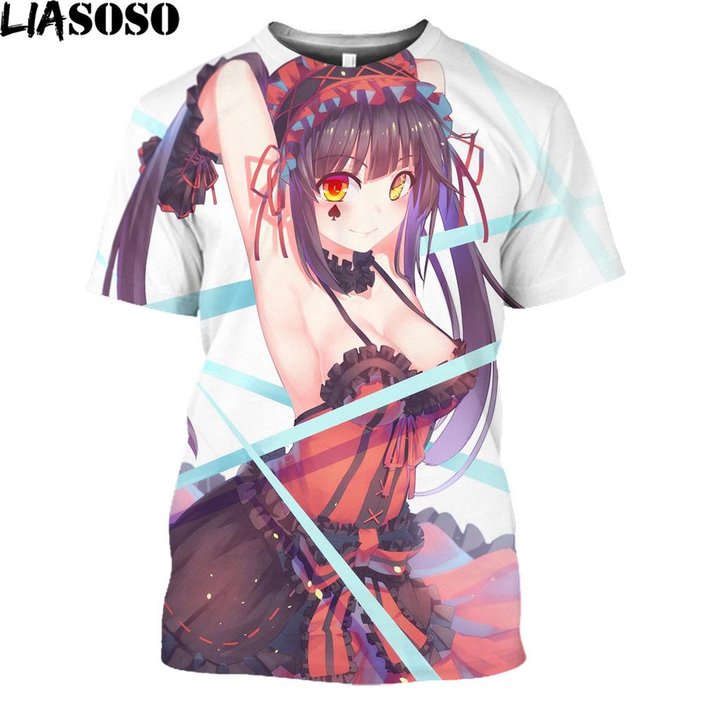

Date A Live Tokisaki Kurumi Sexy Girls Print Otaku Graphic Футболка с коротким рукавом в стиле аниме Mangas Harajuku Shirt For Men M