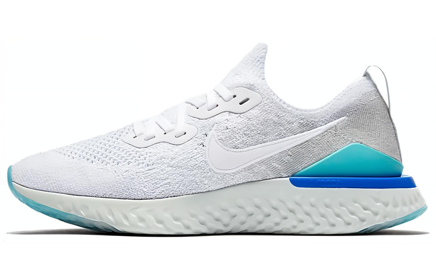 Nike Epic React Flyknit 2 White Light Aqua Women s BQ8927-105 44.5
