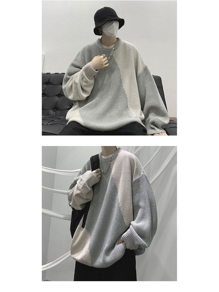 Herren Winter Rundhals Pullover - Trendige amerikanische Marke, einzigartiges Design mit Kontrastfarben