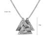 Hnsp Viking Triangle Pendant Necklace For Men 50cm Stainless Steel Chain Jewelry