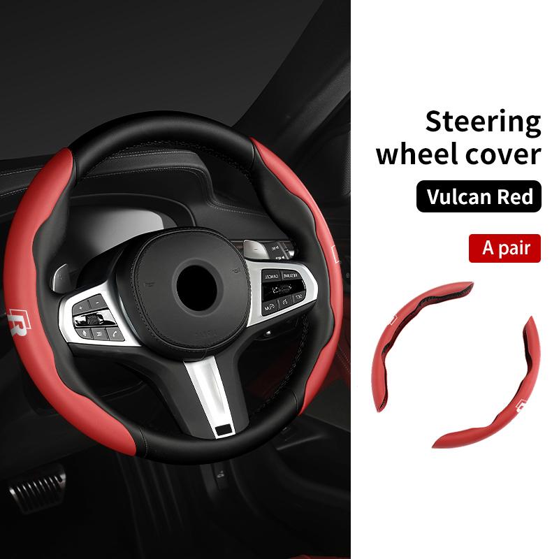 2026 saf7For Volkswagen VW Universal 2PCS Steering Wheel Cover Non-slip Comfort Grip Wheel Trim Scirocco Jetta Beetle Golf 4 5 6 Passat