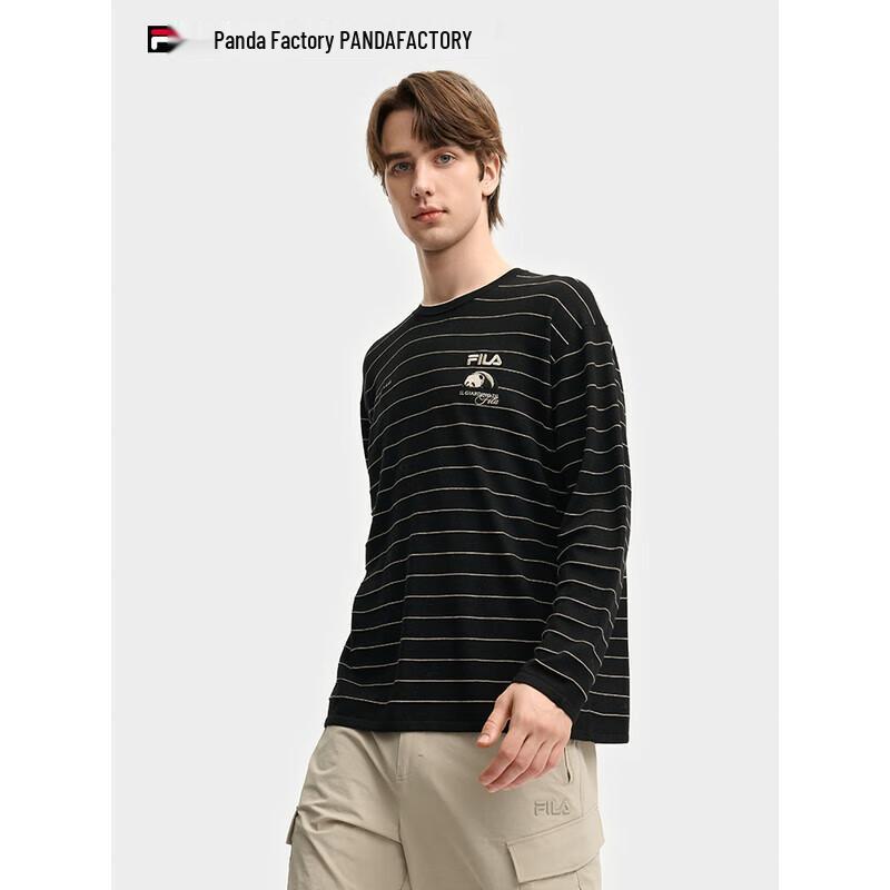 FILA Men s 2025 Autumn New Striped Pullover Sweater L