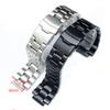 24*16mm Lug End Stainless Steel Watchband for Casio G-SHOCK GST-B200 GST-B200D Series Watches Men's Strap Silver Black Bracelet