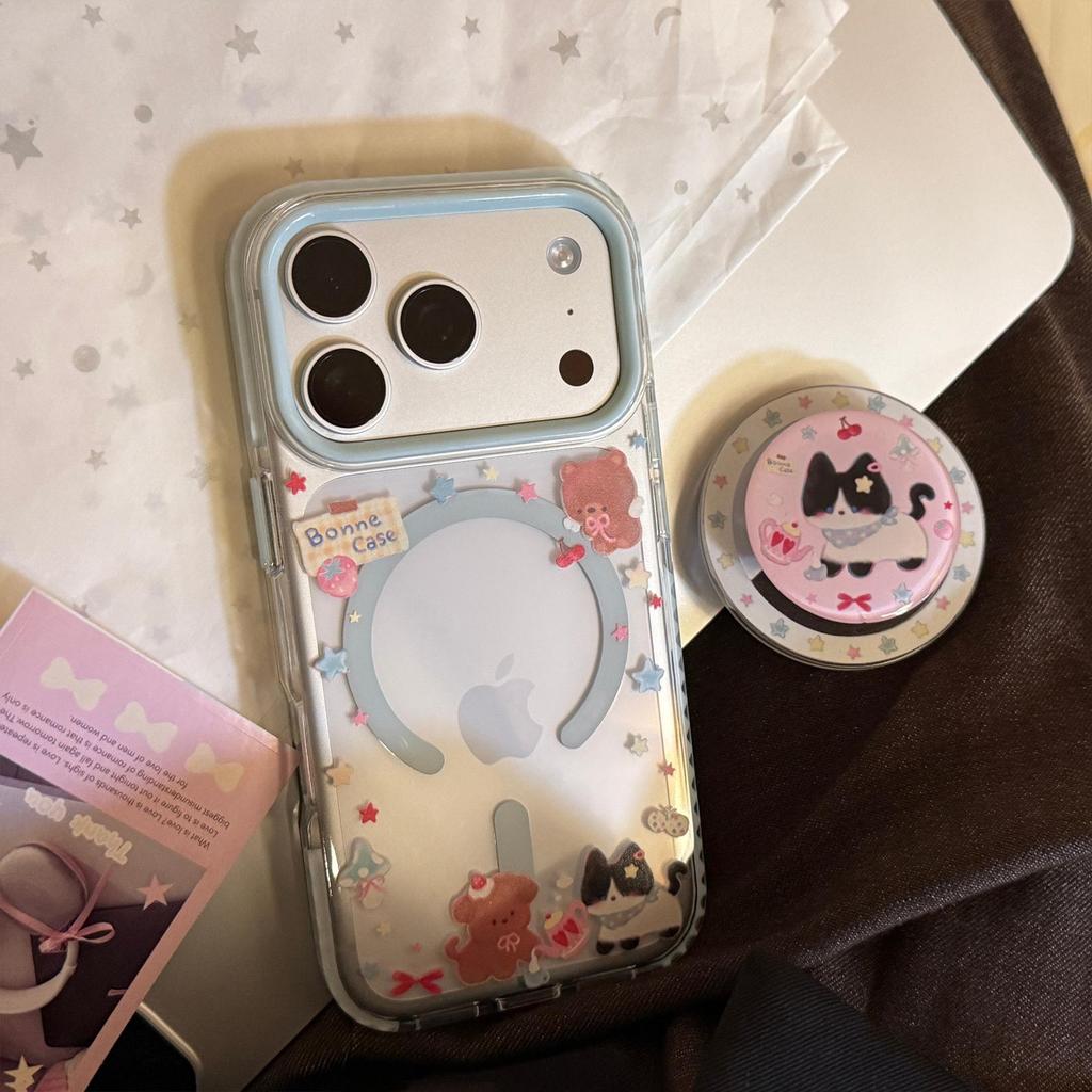 Cute Cat Magnetic Phone Case for iPhone 16, iPhone 17, and iPhone 17 Pro Max