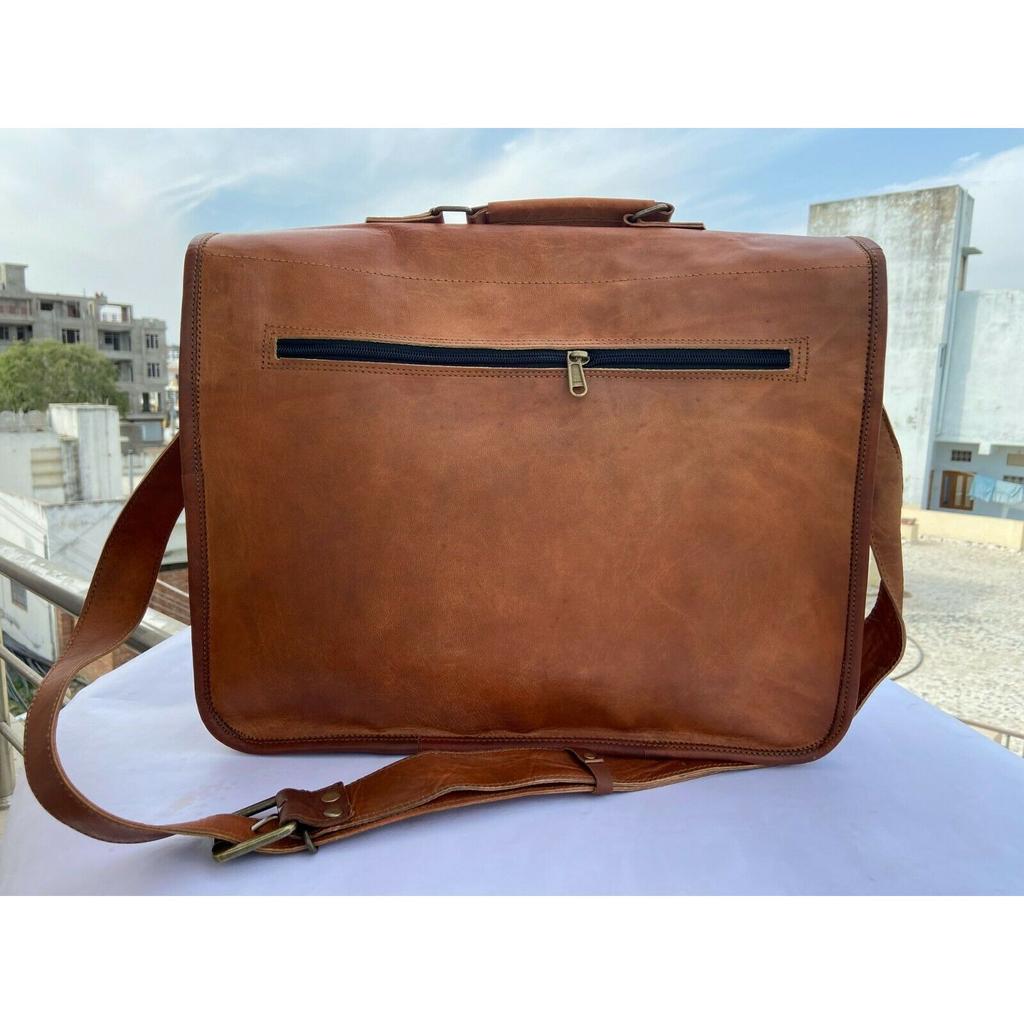 Tasche Echtleder Messenger Schulter Herren Laptop Satchel Handtasche Braun Neu Laptop