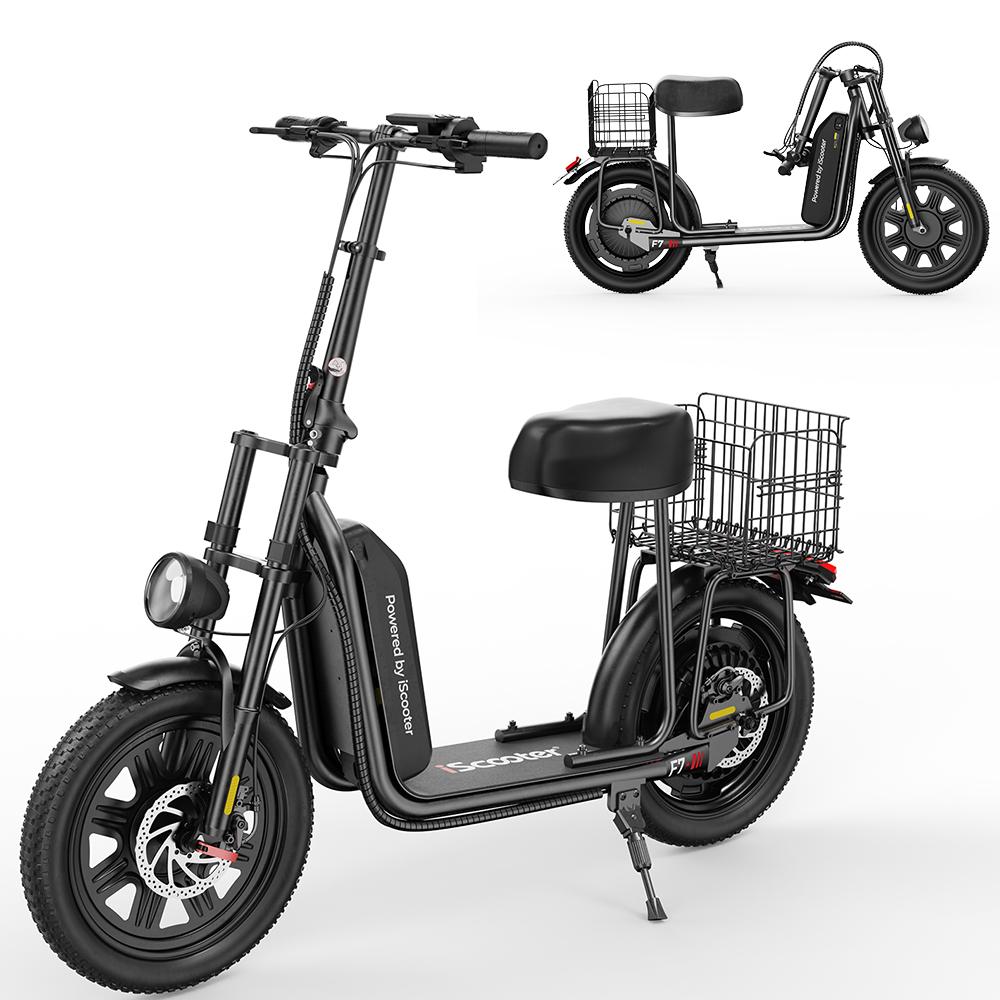 iScooter F7 1000W Motor Elektroroller 48V10.4Ah Akku 16 Zoll aufblasbare Schneereifen City Pendler E-Scooter Mit Gepäckträger