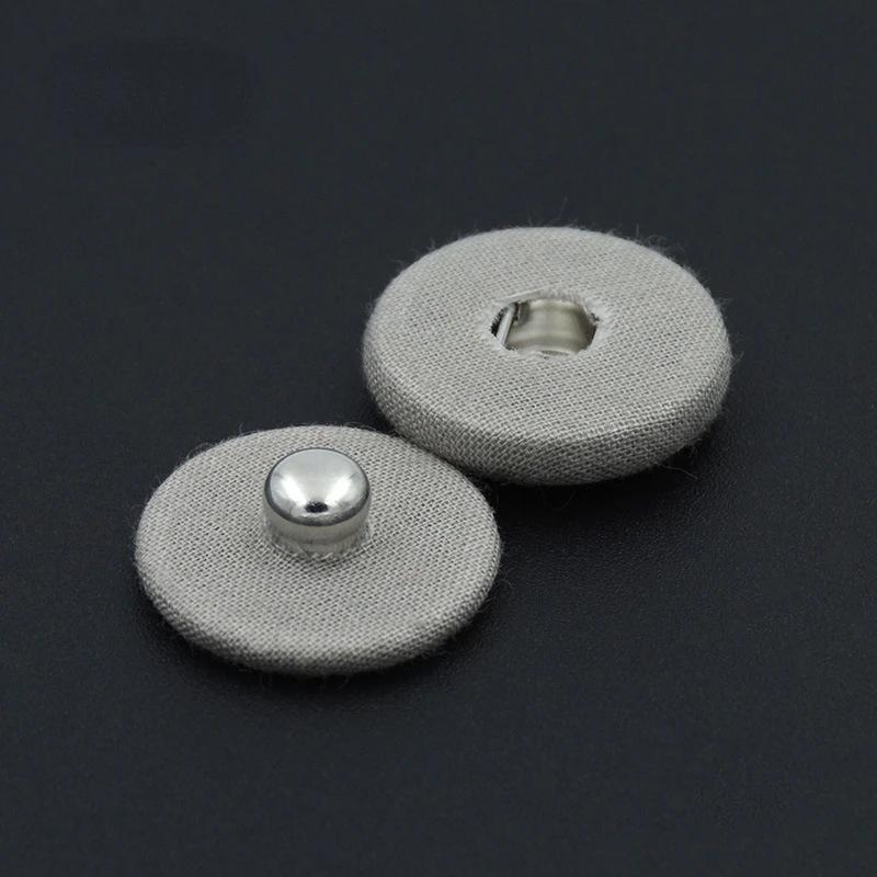 Kovové patentky Knoflíky na stisk Šití Oblečení Příslušenství Zapuštěná přezka Obalená látkou 20 ks 15/18/21/23/25 mm