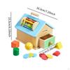Wooden Montessori Toy Activity Board Color Sorting Educational Sensory House for