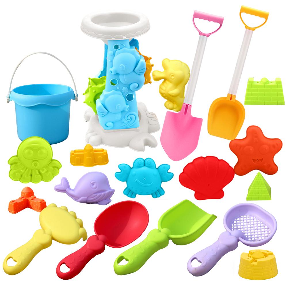 1Set Beach Toys Set Kids Sandbox Kit Summer Outdoor Play Sand Water Game Toy With Truck Watering Can Shovel Mold For Gift