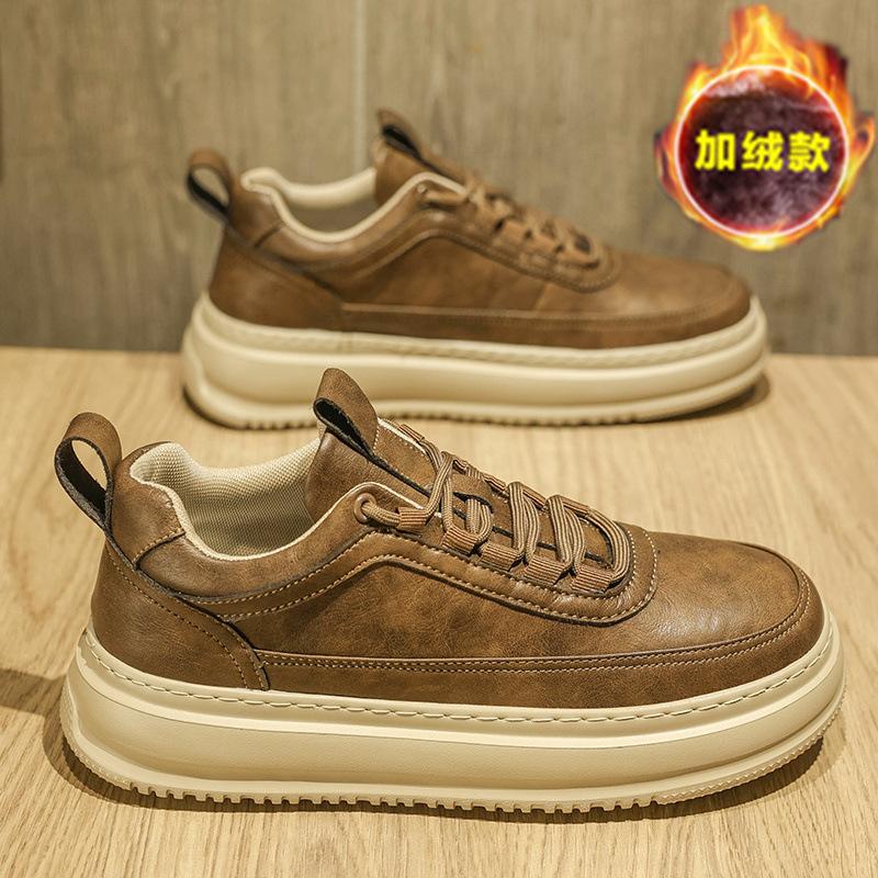 Autumn shoes lightweight soft sole comfortable casual board shoes autumn platform shoes winter high-end two cotton shoes