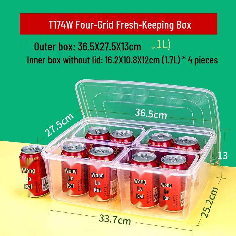 Transparent Multi-Compartment Food Storage Container