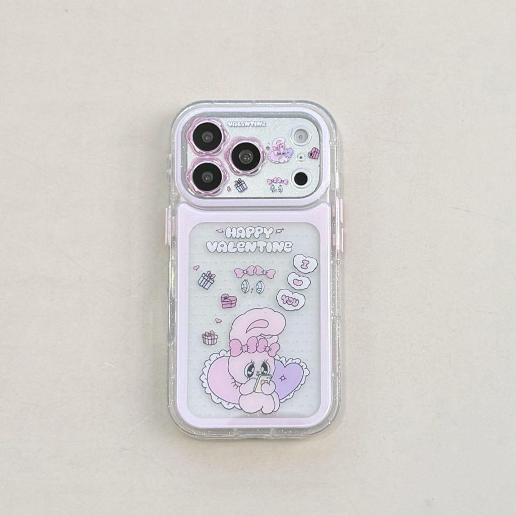 Little Rabbit Cute Flower Lens iPhone 15/16 Pro Max/17 Pro Case