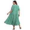 Übergröße Damenkleid Sommer Kurzarm Bedrucktes Lockeres Kleid Strandkleider