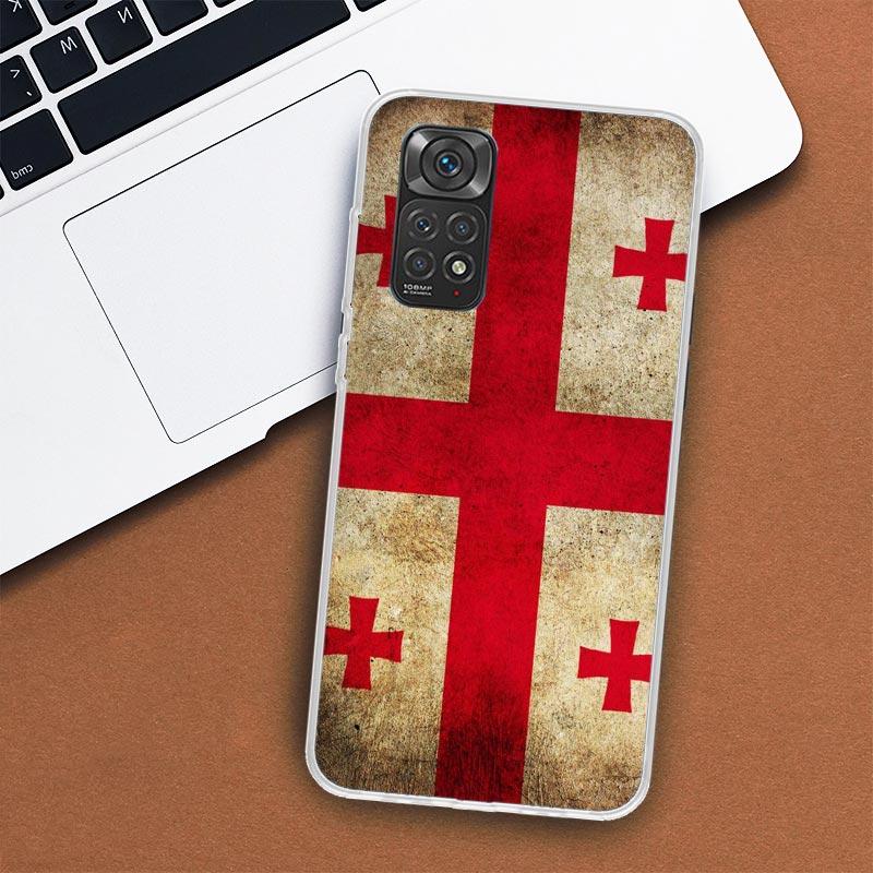 Georgia Flag Phone Case For Xiaomi Redmi Note 13 12 12S 11 11S 10 10S 9 9S 11T 11E Pro Plus 8 8T 7 + Coque Cover
