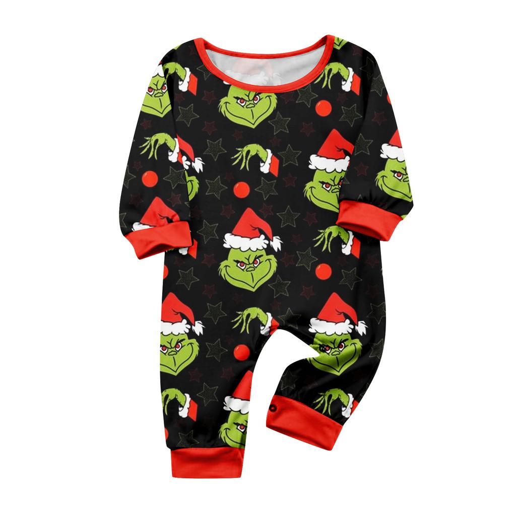 Christmas Print Cute Family Set Pajamas, Home Clothes, Family Set Long Sleeve Top Pants Set