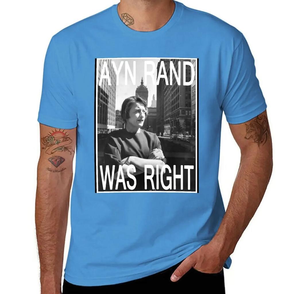 Ayn Rand Was Right T-Shirt anime clothes anime quick drying mens graphic t-shirts pack