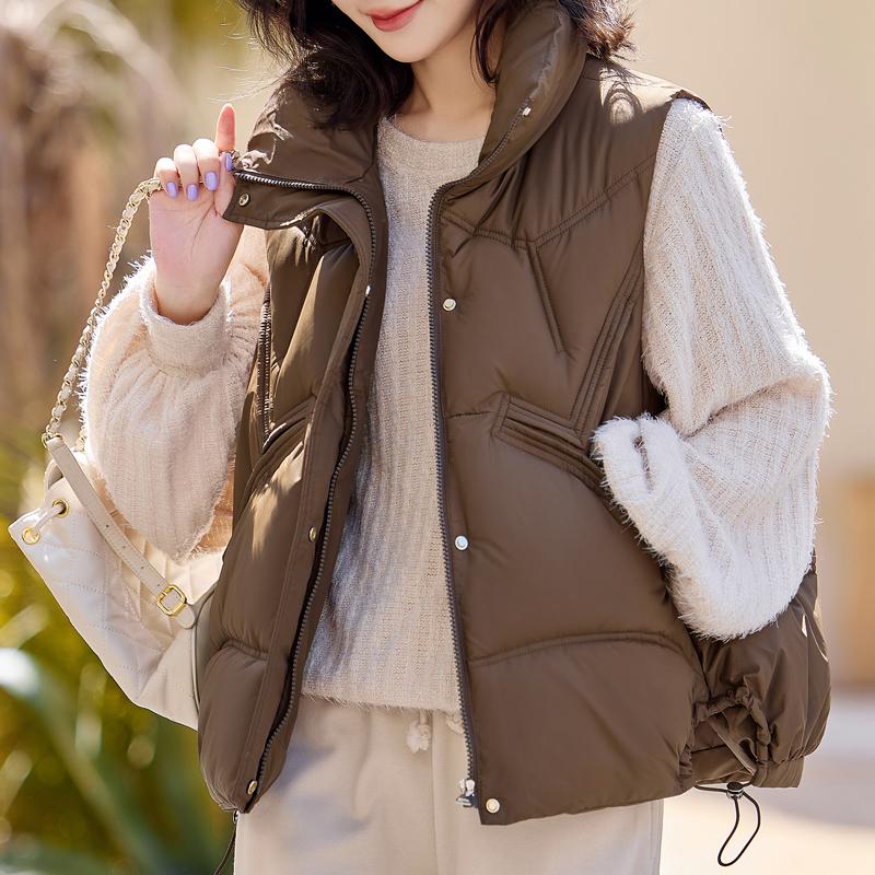 Moda Inverno Caldo Gilet Corto Donna Capispalla Elegante Spesso Senza Maniche Piumino Giubbotti da Donna