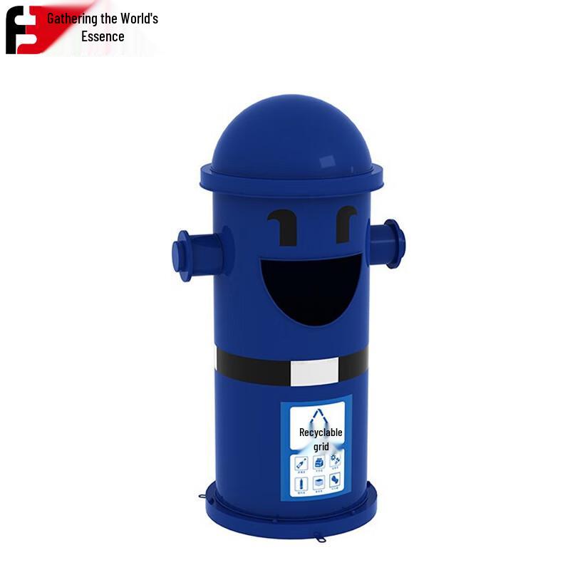 Cartoon Firefighter Outdoor Recycling Bin Large 100cm