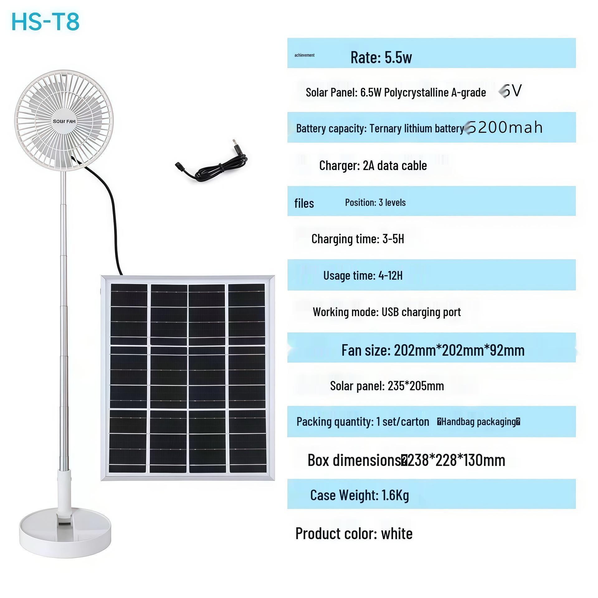 Portable Solar-Powered Silent Fan: Outdoor  Indoor, Remote-Controlled Floor  Desktop Fan