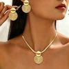 European and American Jewelry, Unique Metal Circular Spiral Pendant Design Earrings, Versatile Long Necklace, Niche Accessories