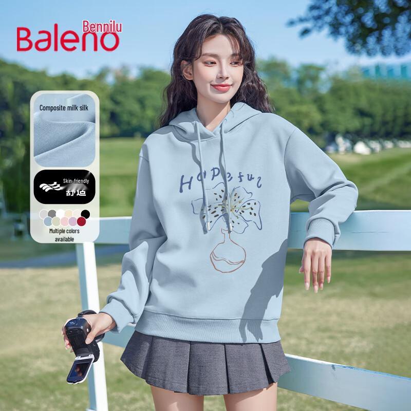 Baleno Women's Milk Silk Crew Neck Long Sleeve Sweatshirt