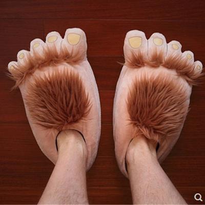 2024 Chunky Men Warm Paw Slippers Unisex Size 36-46 Creative Faux Fur Shoes Man Designer Bigfoot Indoor Shoes