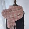 2024 Winter Women's Plaid Scarf: Korean Retro Style, Warm Imitation Cashmere Shawl for Students and Couples