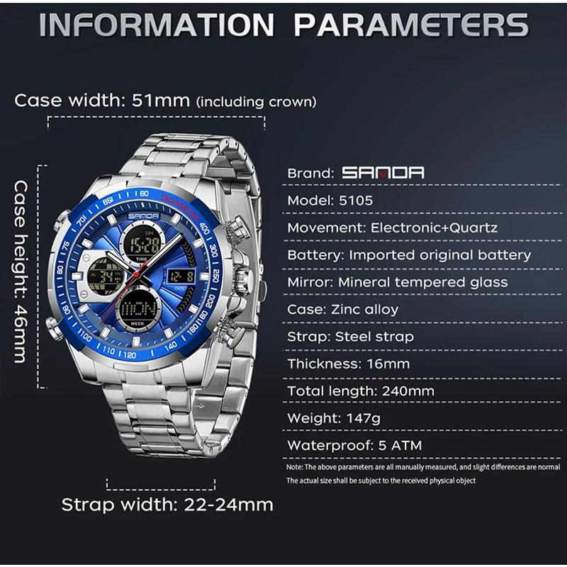 Digital LED Watch Men Sport Quartz Wristwatch Luxury Stopwatch Waterproof Male Electronic Clock
