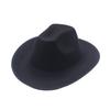 Solid color hemming top hat, woolen western cowboy hat, four-season thermal shade, rolled-brim knight jazz hat