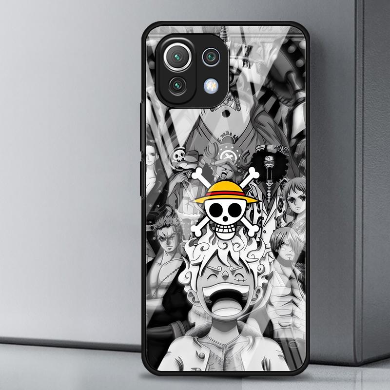 

Аниме Чехол OneS P-ieceS для Xiaomi mi 12X 10T 11 Lite 10 Pro 14 13 12T 11T 12 Note 10 Стеклянная Защитная Крышка для Телефона Xiaomi Mi 11