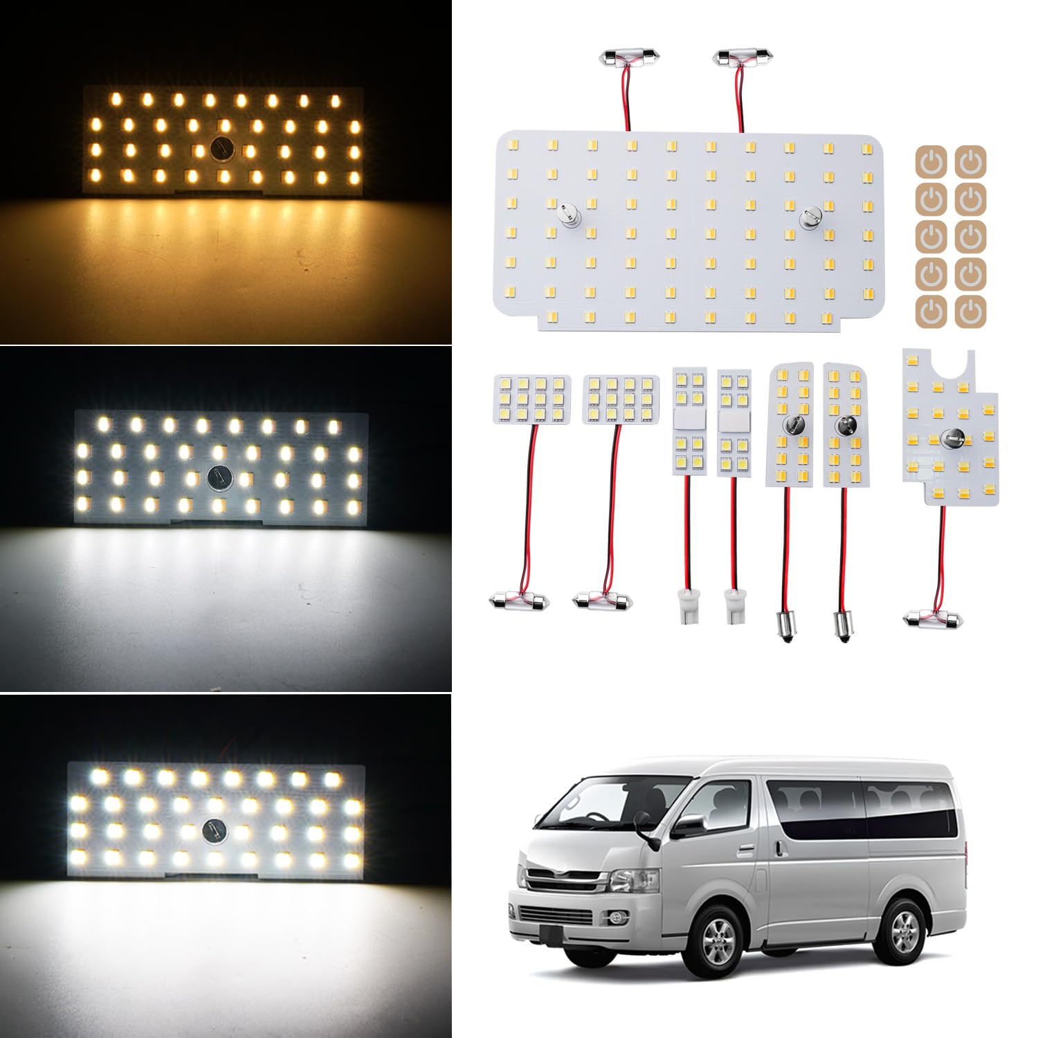 

Mixsuper Hiace 200 Series Super GL Эксклюзивная светодиодная лампа салона 7 тип 6 тип 5 тип 4 тип Светодиодный свет Внутреннее освещение 5 уровней регулировки света Три