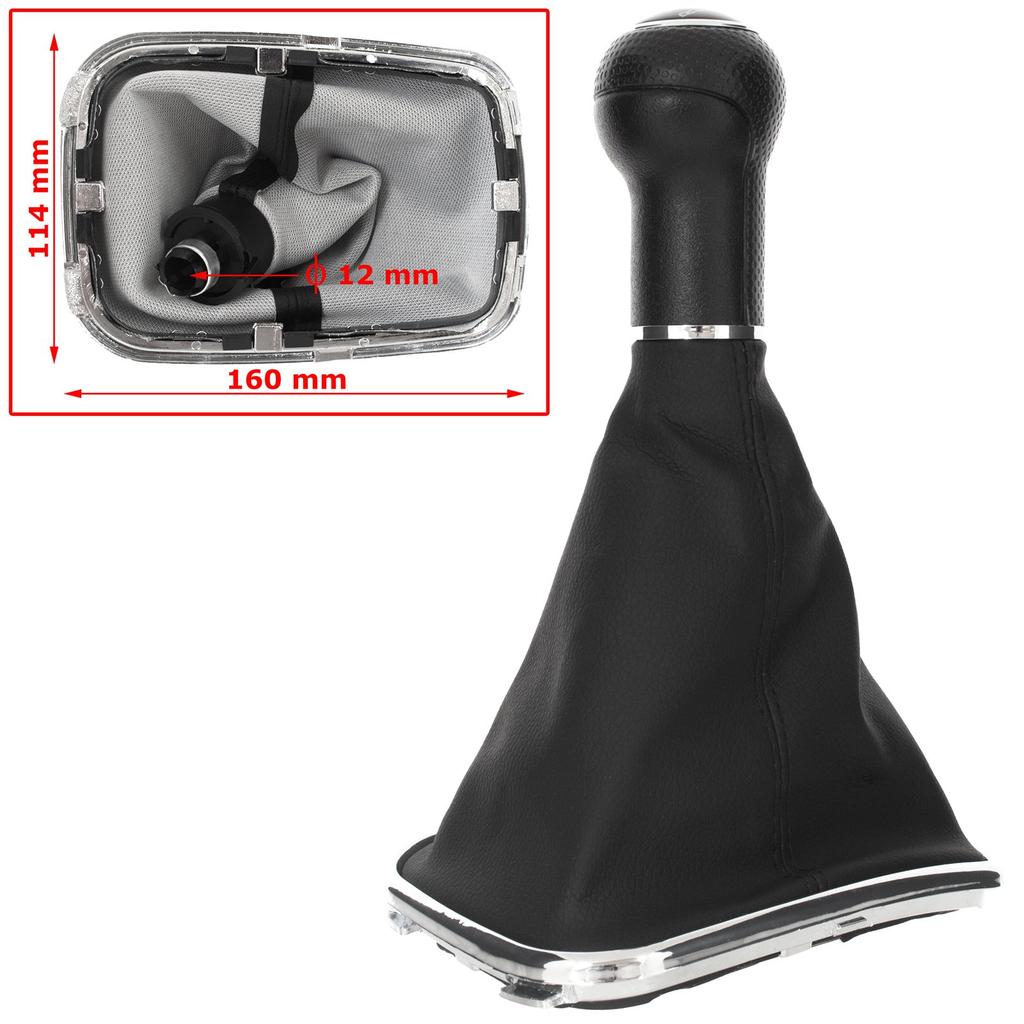 VW Golf IV 98-05 Black Gear Shift Knob with Gaiter & Chrome Frame
