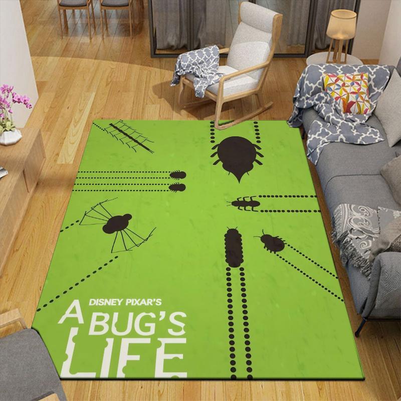 A Bug's Life Home Sofa Decoration for Living Room & Bedroom, Non‑Slip Play Flannel Floor Mat for Game Room