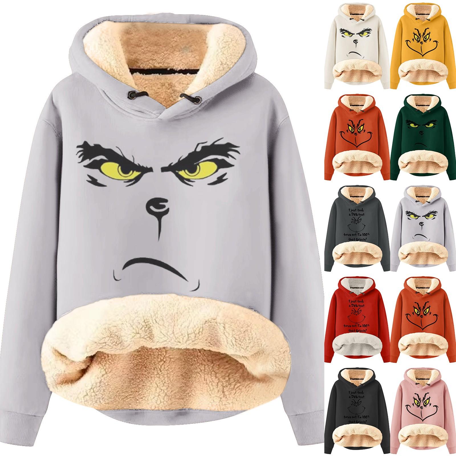 

Женская модная утепленная толстовка с капюшоном и рождественским принтом M розовый