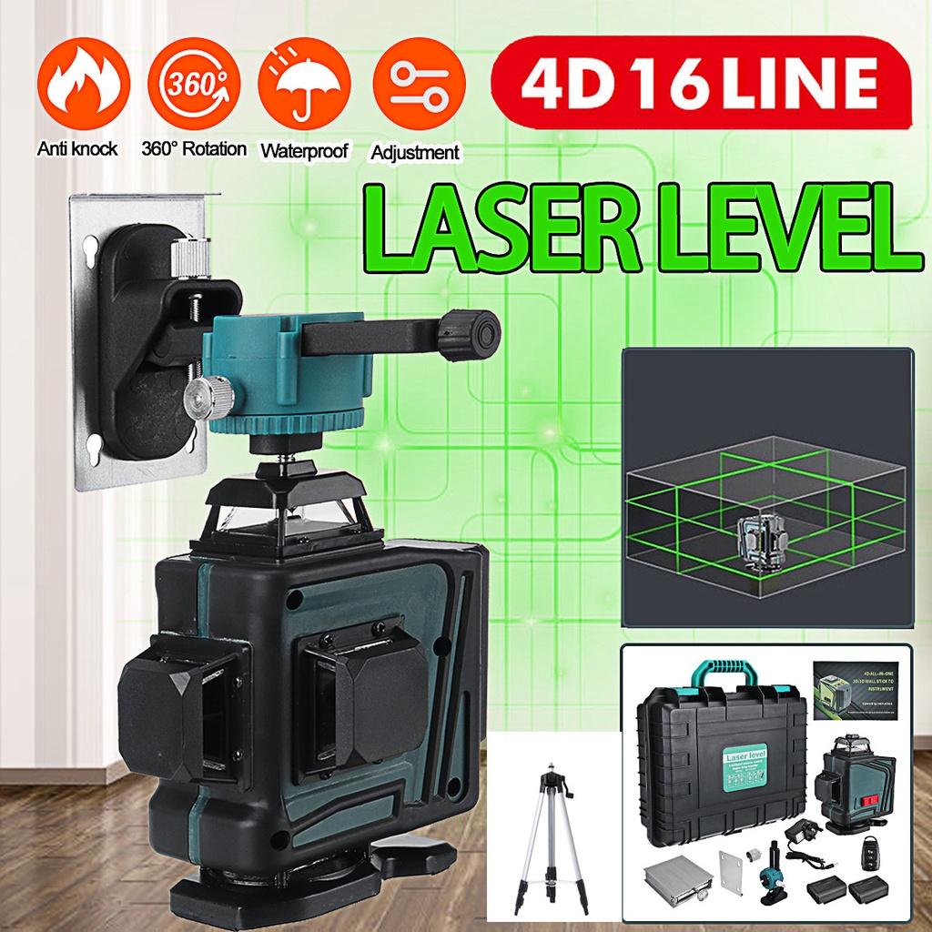 16 Lines Wireless Remote Powerful Green Laser Measure 4D Green Laser Level Auto Self-Leveling 360 Horizontal And Vertical Cross Lines