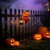 Outdoor Pumpkin Decorations Halloween Solar Garden Stake Light Metal Decorative Stakes IP65 Weather Resistant Lights Waterproof LED Landscape