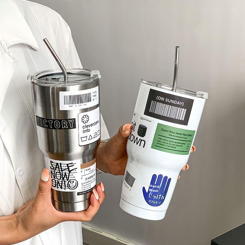 304 Stainless Steel Insulated Coffee Cup Classic Design Lid Dual Purpose Hot Cold Beverages Vacuum Cup for Car Use