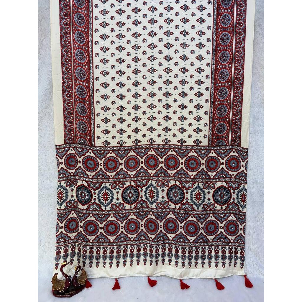 New Launch Designer Ajrakh Print Saree Collection