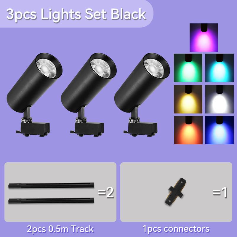 RGB Track Light Hanging Chandelier Ceiling Lamps Home Living Room Clothing Lamps Store Lighting LED RBG Track Spotlight Spot Led