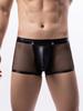 Sexy Herren Netz Transparent U-förmige Beule Boxershorts Durchsichtig Penisring Atmungsaktive Unterwäsche Beule Beutel Gay Wear Große Größen