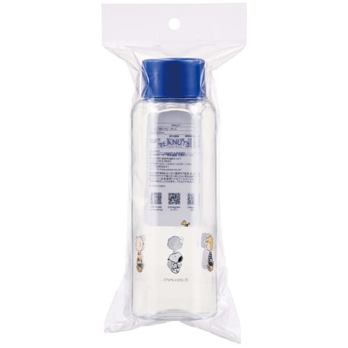 Skater Easy-to-Grip Hexagonal Plastic Water Bottle, 350ml, Blow-Drop Design, for Adults and Kids, Direct Drinking, Transparent, Snoopy Design, Lightwe